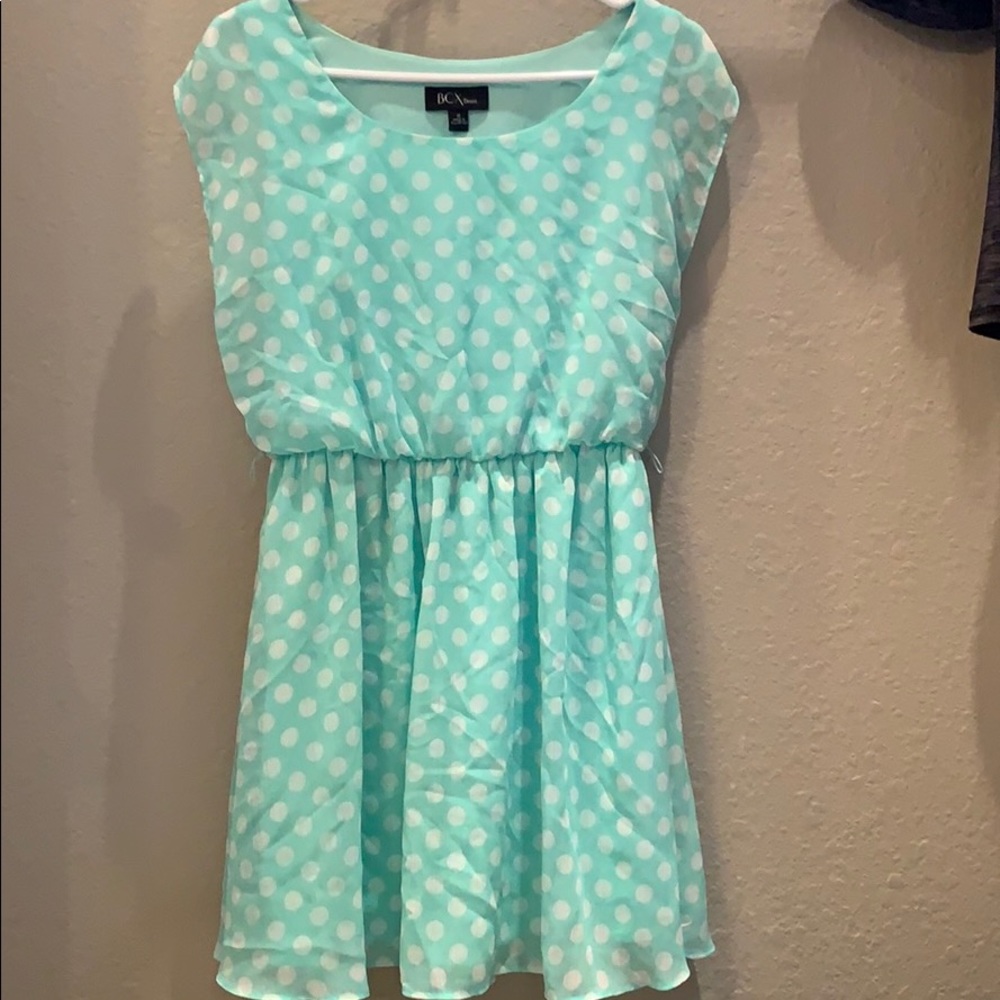 Mint green polka dot dress. Size M.